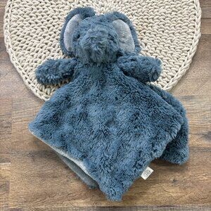 Oobles Blue Elephant Plush Lovey Security Blanket Rattle Super Soft